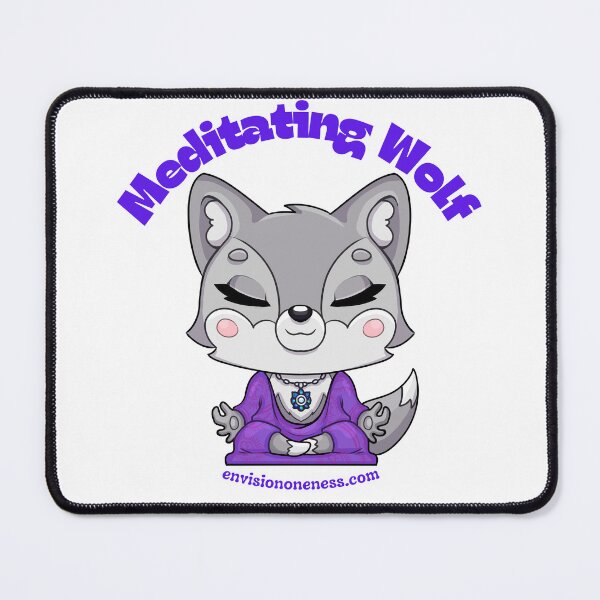 Item preview, Meditating Wolf Logo with website address white background designed and sold by MeditatingWolf.