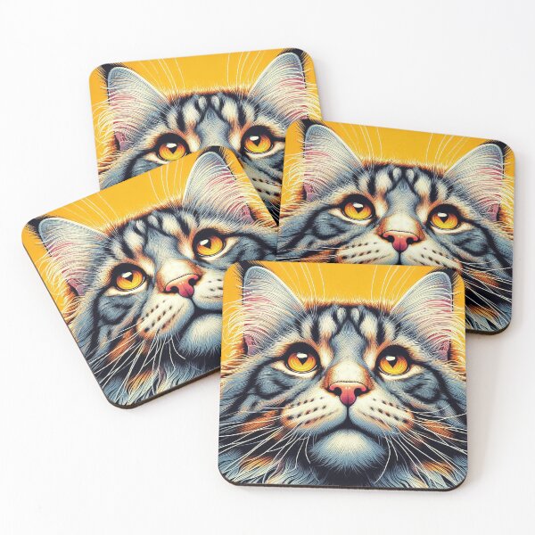 Item preview, Maine Coon Cat Looking Up To the Sky designed and sold by nikkolaus.