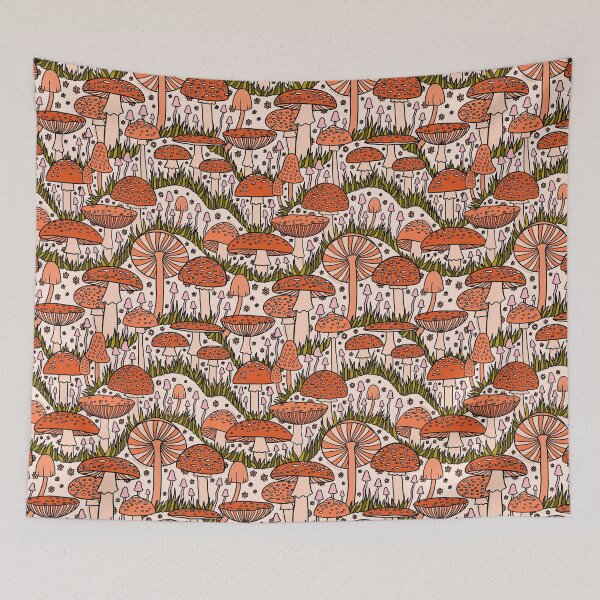 Item preview, Orange Mushroom Print designed and sold by doodlebymeg.