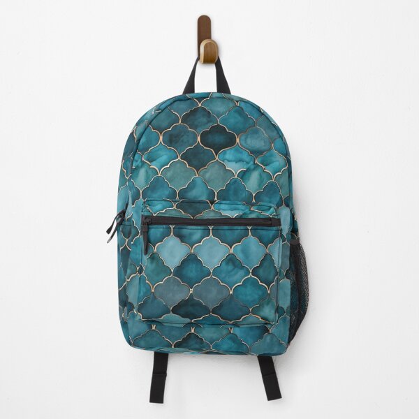 Item preview, Elegant Teal and Gold Mermaid Pattern designed and sold by Lecturarte.