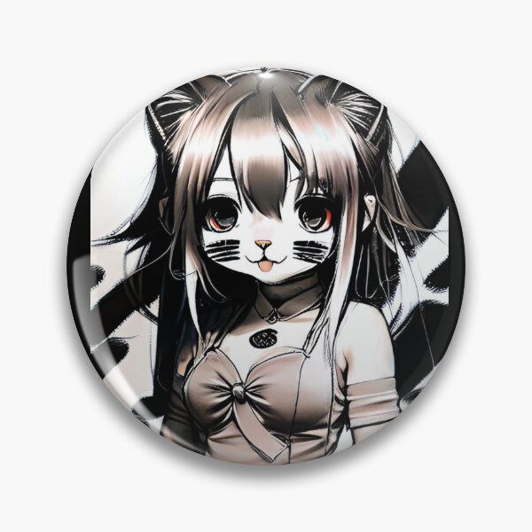 Item preview, happy Kitten Anime Chick  designed and sold by KnottyToons.