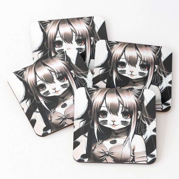 Item preview, happy Kitten Anime Chick  designed and sold by KnottyToons.