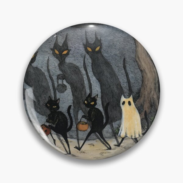 Artikelvorschau, Vintage gruselige Halloween schwarze Katze entworfen und verkauft von Artone369.