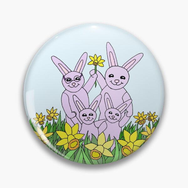 Item preview, 4 Daffodil Bunnies Welcoming the Spring with 10 Daffodils designed and sold by JoyousArt4u.