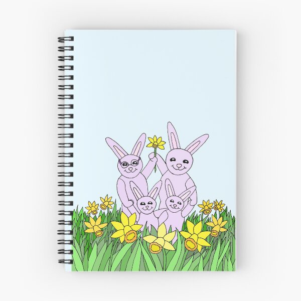 Item preview, 4 Daffodil Bunnies Welcoming the Spring with 10 Daffodils designed and sold by JoyousArt4u.