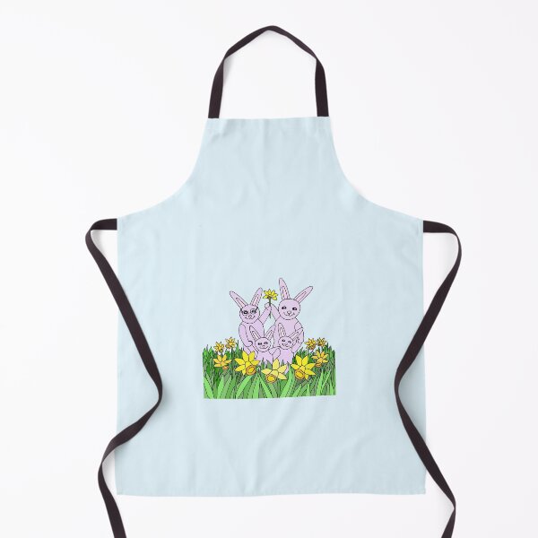Item preview, 4 Daffodil Bunnies Welcoming the Spring with 10 Daffodils designed and sold by JoyousArt4u.