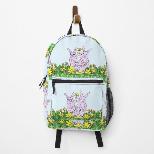Item preview, 4 Daffodil Bunnies Welcoming the Spring with 10 Daffodils designed and sold by JoyousArt4u.