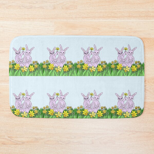 Item preview, 4 Daffodil Bunnies Welcoming the Spring with 10 Daffodils designed and sold by JoyousArt4u.