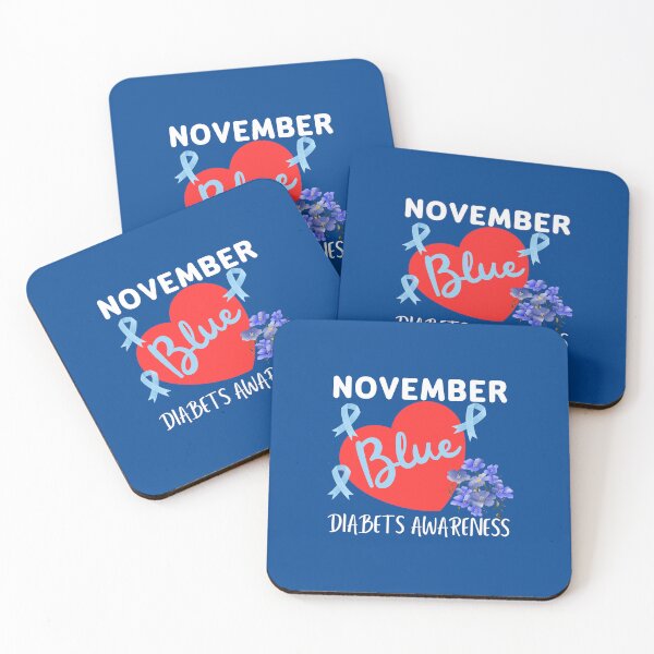 Item preview, November Blue Diabetes Awareness Heart Ribbon Design designed and sold by IT-Express.