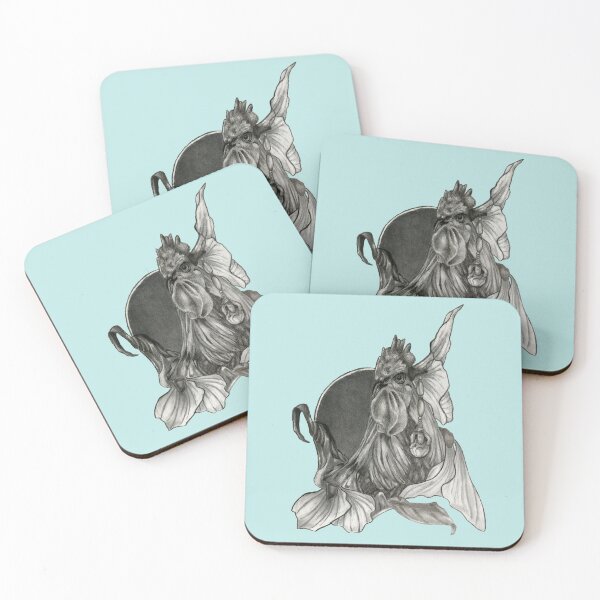 Item preview, Rooster and amulet with wild flowers designed and sold by KnowingWonder.