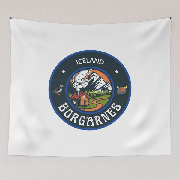 Item preview, Borgarnes Iceland Blue Emblem designed and sold by World Designs.
