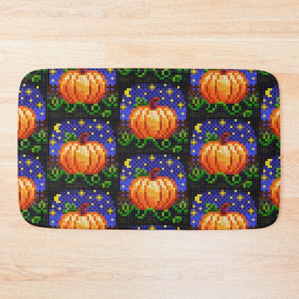 Item preview, Starry Night Pumpkin Patch Pixel Art designed and sold by CozyPixelFluff.