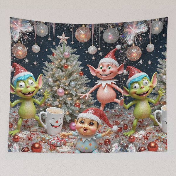 Item preview, WHIMSICAL ELVES SNOW WINTER HOLIDAY CHRISTMAS SCENE #9 designed and sold by Arts4U.
