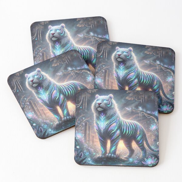 Item preview, Iridescent White Tiger designed and sold by Pines & Starlight.