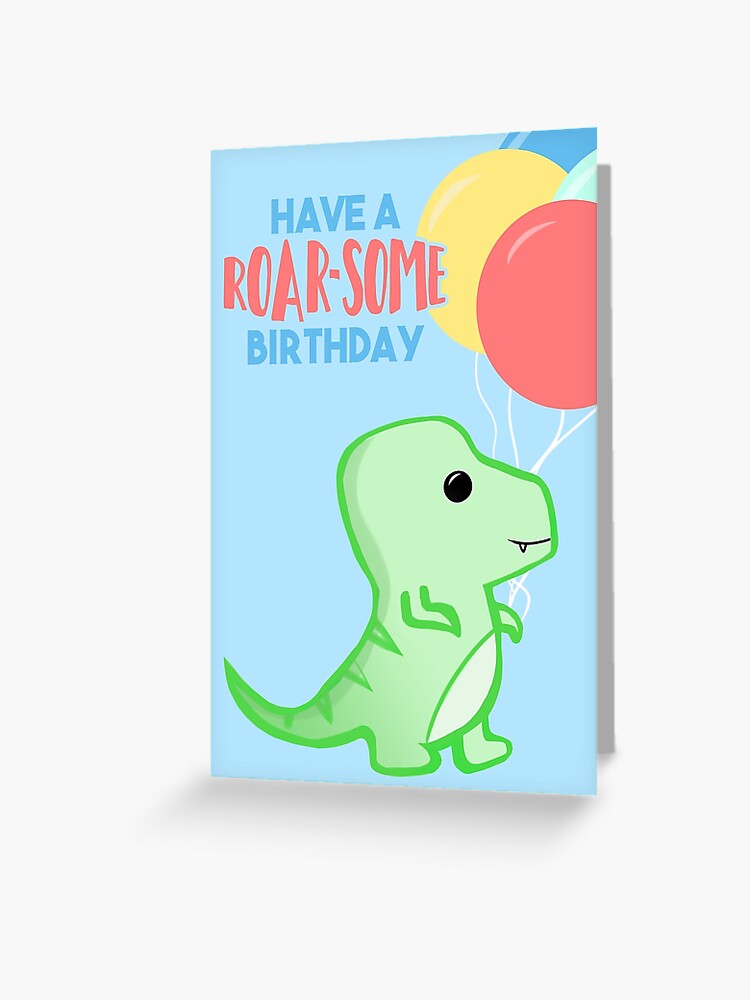 Roarsome dinosaur birthday card girl birthday card Dinosaur 