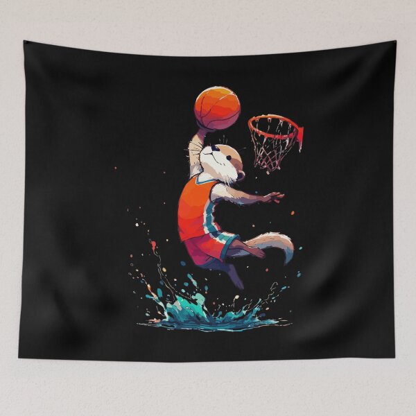 Item preview, Otter Basketball Game Player Cartoon designed and sold by TomFrontierArt.
