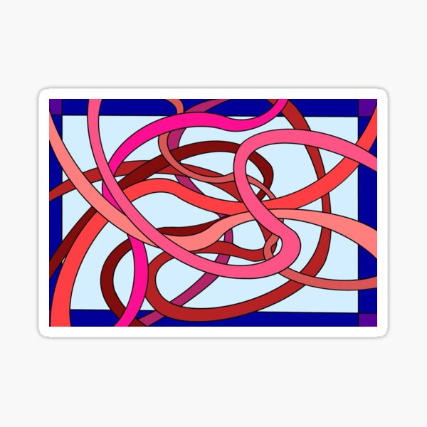 Pink Ribbons on Blue Sticker