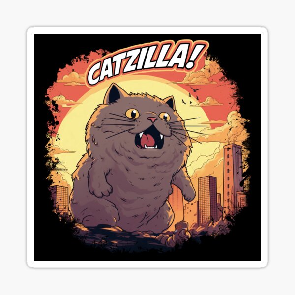 Item preview, Catzilla Godzilla Cat designed and sold by keytee.