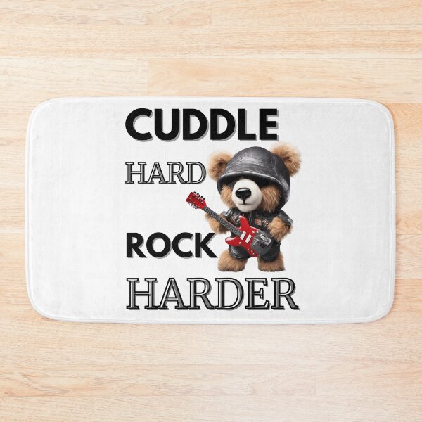 Artikelvorschau, Lustiger Metalhead-Teddybär – „Cuddle Hard, Rock Harder“-Design entworfen und verkauft von Fredster1966.
