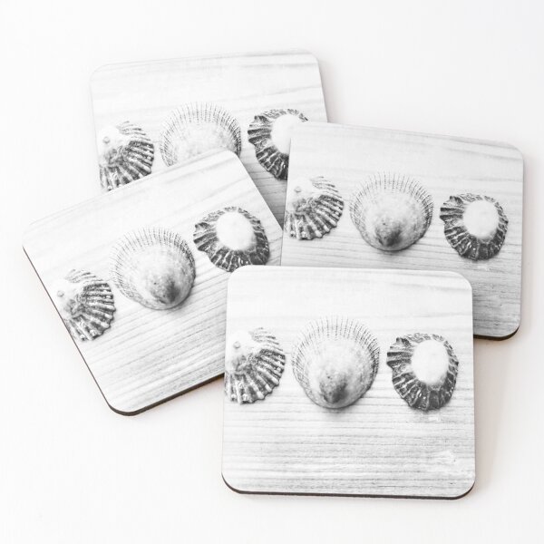 Item preview, Seashells Grey and White Three in a Row designed and sold by Beachy.