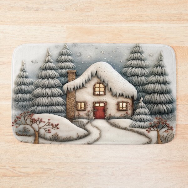 Item preview, Snowy Forest Cabin designed and sold by Rocky Mountain Artistry.