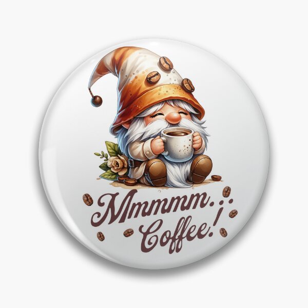 Item preview, Cute Fall Gnome Drinking Coffee stickers and more designed and sold by CRandRRstickers.