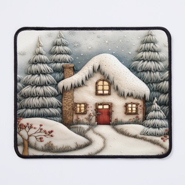 Item preview, Snowy Forest Cabin designed and sold by Rocky Mountain Artistry.