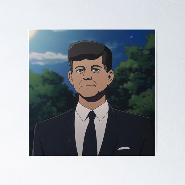 Item preview, John F. Kennedy | Anime style designed and sold by ComicsFactory.