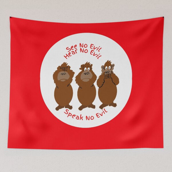 Item preview, Monkeys See No Evil, Hear No Evil, Speak No Evil designed and sold by LiaIsabellaArt.