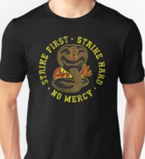 Cobra Kai - Strike First - Strike Hard - No Mercy - HD Distressed Variant 2 Unisex T-Shirt