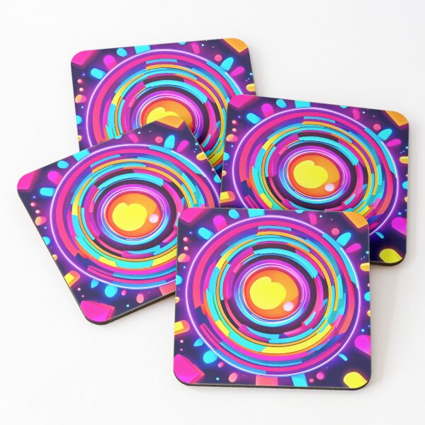 Item preview, Neon Circle Vortex Pattern designed and sold by Health And Fitness Posts e-Store.