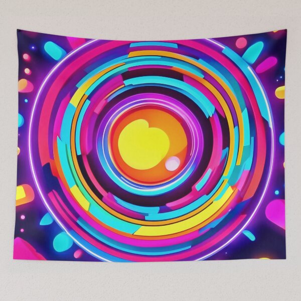 Item preview, Neon Circle Vortex Pattern designed and sold by Health And Fitness Posts e-Store.