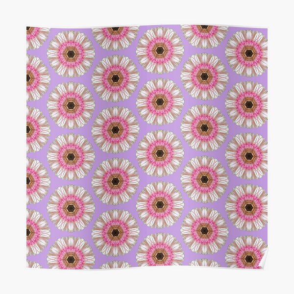 Pink gerbera on lilac Poster