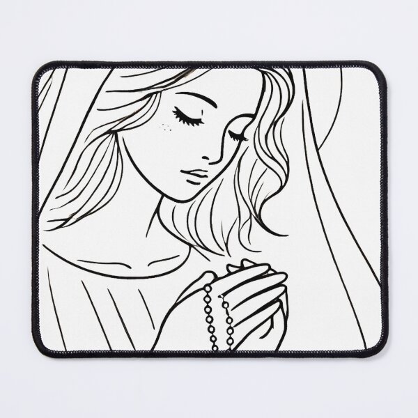 Item preview, Virgin Mary One line Doodle T-Shirt designed and sold by Vicktorino.