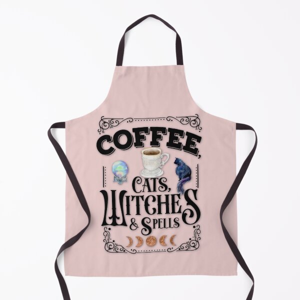 Item preview, Boho Blush Pink, Cottagecore - Coffee, Cats, Witches, and Spells, Kitchen Witch, Kitchen Witchery, Coffee Witch, Familiars, Crystal Ball designed and sold by Alaska Magick.