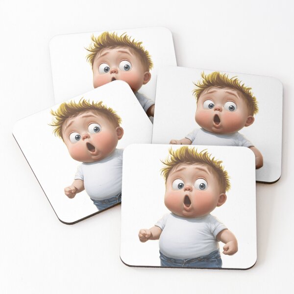 Item preview, Surprised Baby Boy Character Illustration Cartoon Digital Art Cute Adorable Kid Child Toddler designed and sold by ModNoy.