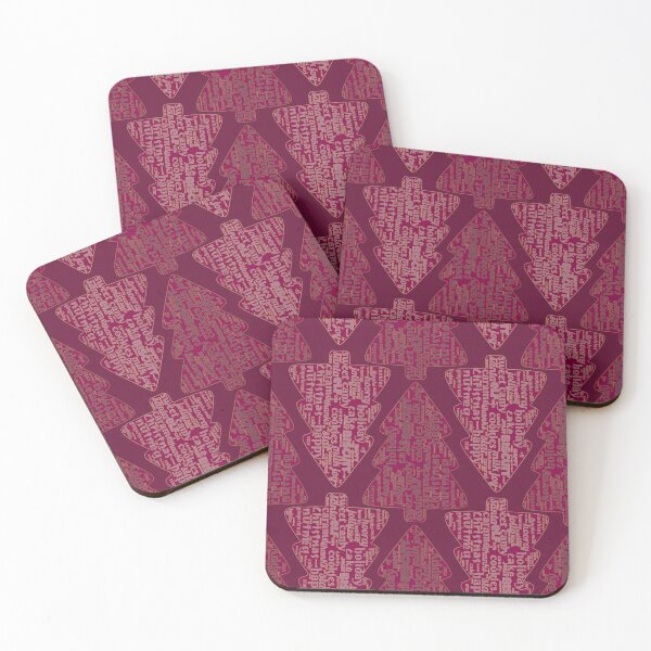 Item preview, Word Cloud Pattern - Christmas Spirit in tree - Hot pink  designed and sold by Eejee-SK.