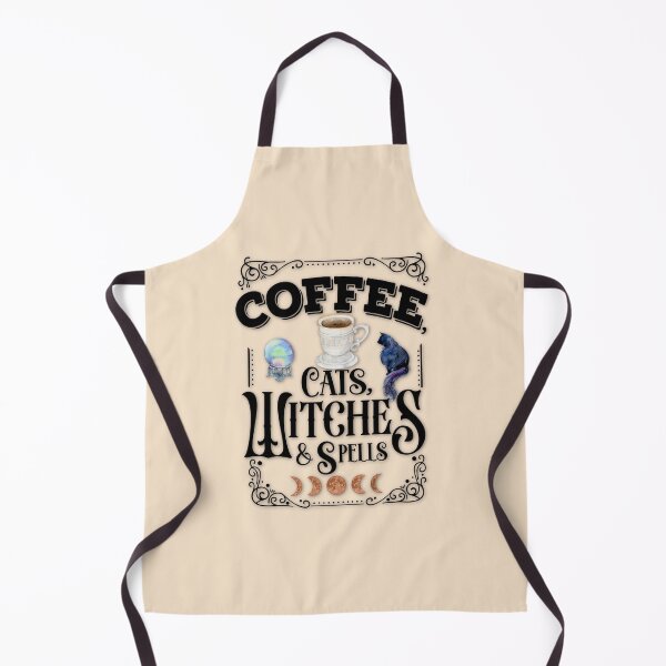 Item preview, Antique White Sand, Cottagecore - Coffee, Cats, Witches, and Spells, Kitchen Witch, Kitchen Witchery, Coffee Witch, Familiars, Crystal Ball designed and sold by Alaska Magick.