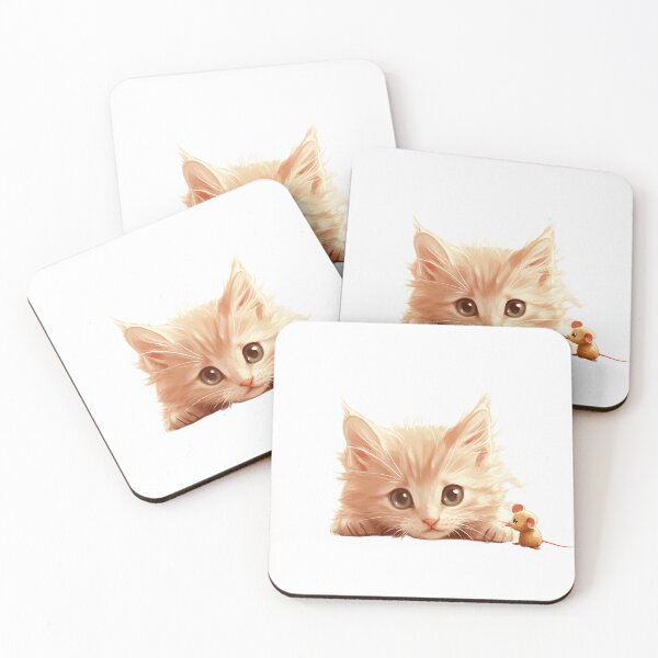 Item preview, Cute Kitten and Mouse Illustration Pet Animal Cartoon Graphic designed and sold by ModNoy.