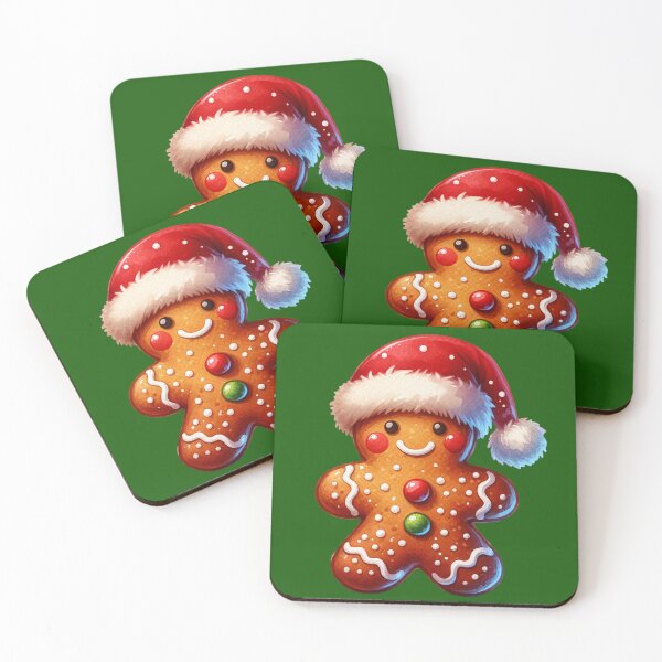 Item preview, Cute Gingerbread Man with Santa Hat Stickers and more designed and sold by CRandRRstickers.