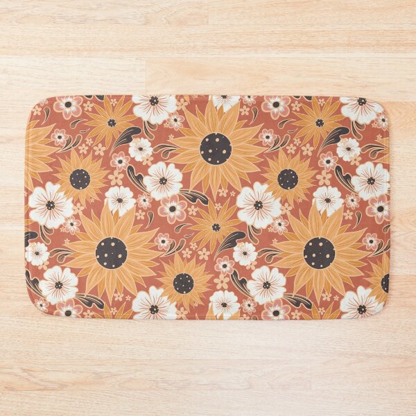 Item preview, Terracotta Sunflowers Chintz designed and sold by Home Cyn Home.