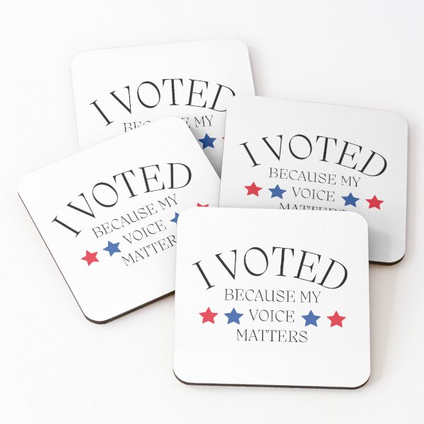 Item preview, I Voted Because My Voice Mattered - Election - Red & Blue Stars designed and sold by SayWhatYouFeel.