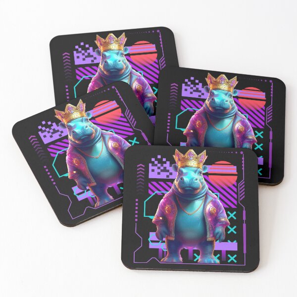 Item preview, Hippo King Synthwave designed and sold by MaiZephyr.