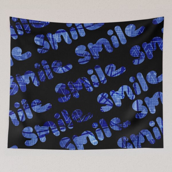 Item preview, geometric - triangles - smile - BG B - blue designed and sold by tangerinedusk.