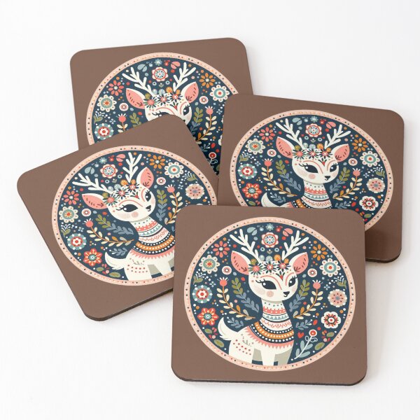 Item preview, Scandinavian Folk Art Deer designed and sold by Myra365Art.