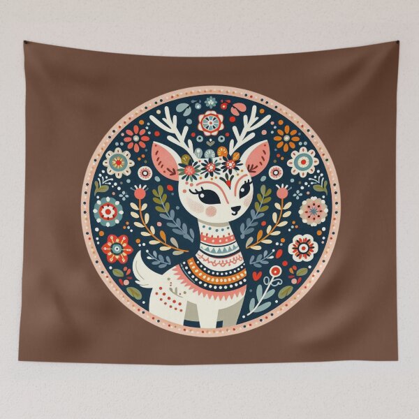 Item preview, Scandinavian Folk Art Deer designed and sold by Myra365Art.