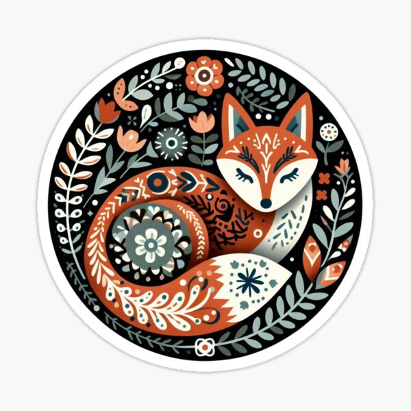 Item preview, Scandinavian Folk Art Fox designed and sold by FineArtsPro.