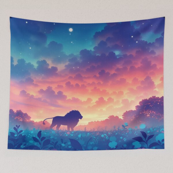 Item preview, Lion in a Field of Sunset Hues designed and sold by AshiraCreations.