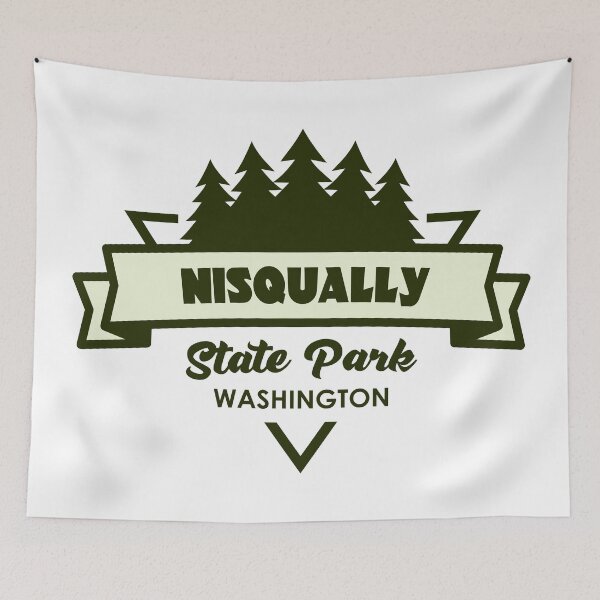 Item preview, Nisqually State Park Washington Trees And Ribbon designed and sold by bivenart.
