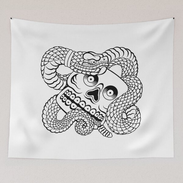 Item preview, Aztec Snake and Skull Tattoo  designed and sold by CreatureM.